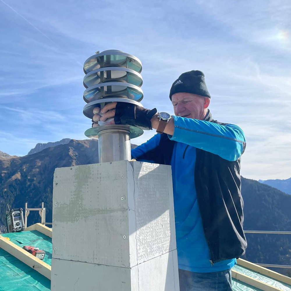 Kaminanlage im EI 60 Schacht, von Luzi Kaminbau, Küblis.